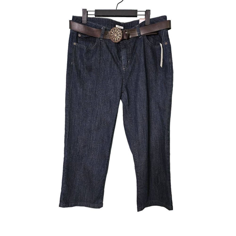 Liz Claiborne stretch dark denim midrise capri pants. Size 12. NWT.